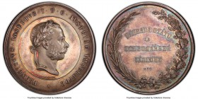 Franz Joseph I silver Specimen "Reimbursement of Economic Welfare Status" Medal ND (c. 1874) SP63 PCGS, Hauser-2804a. With Signature variety. 41mm. By...