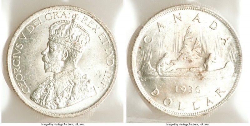 George V 3-Piece Lot of Certified Dollars 1936 ICCS, 1) Dollar - MS64 2) Dollar ...