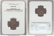 British Colony Pair of Certified Assorted Minors, 1) George III 1/2 Stiver 1815 - MS62 Brown NGC, KM80 2) Victoria Cent 1890 - MS64 Red and Brown PCGS...