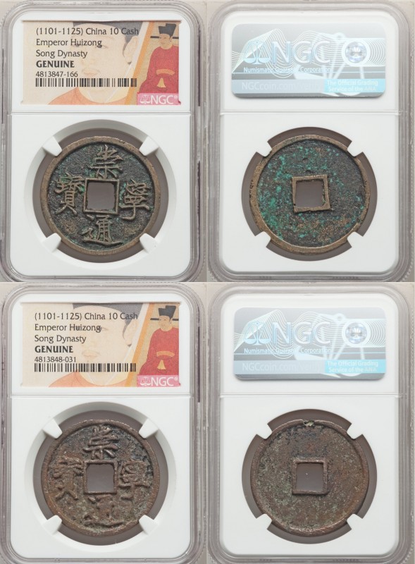 Northern Song Dynasty. Hui Zong 20-Piece Lot of Certified 10 Cash ND (1101-1125)...
