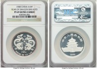 People's Republic silver Proof "Year of the Dragon" 10 Yuan 1988 PR69 Ultra Cameo NGC, KM-A193. Year of the Dragon commemorative. 

HID09801242017
...