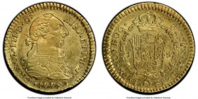 Charles III gold Escudo 1779 P-SF AU55 PCGS, Popayan mint, KM48.2. Auction tag included. AGW 0.0980 oz. 

HID09801242017

© 2020 Heritage Auctions...