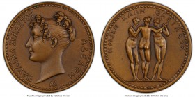 "Pauline Borghese Paris Mint Visit" bronze Matte Specimen Medal ND (1880) SP66 PCGS, Bram-770, Julius-1977. 22mm. By Andrieu. Her bust left / Three Gr...
