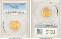 Napoleon III gold 10 Francs 1858-A MS63 PCGS, Paris mint, KM784.3, Gad-1014. AGW 0.0933 oz. 

HID09801242017

© 2020 Heritage Auctions | All Right...