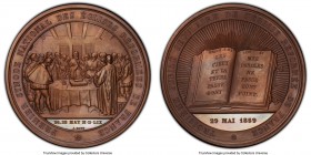 Napoleon III copper Specimen "300th Anniversary of Protestantism in France" Medal 1859 SP65 Brown PCGS, Whiting-729. 68mm. 68mm. By A. Bovy.

HID098...