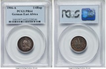 German Colony. Wilhelm II 1/4 Rupie 1906-A MS64 PCGS, Berlin mint, KM8. Gunmetal gray toning with red-gold highlights at edge. 

HID09801242017

©...