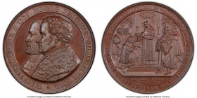 Prussia. Friedrich Wilhelm III bronzed copper Specimen "300th Anniversary of Beginning of Reformation in Berlin" Medal 1839 SP65 PCGS, Whiting-699. 45...