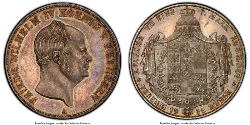 Prussia. Friedrich Wilhelm IV 2 Taler 1856-A MS63 PCGS, Berlin mint, KM467. Gold...