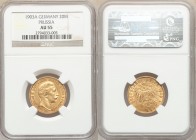 Prussia. Wilhelm II gold 20 Mark 1903-A AU55 NGC, Berlin mint, KM521. AGW 0.2305 oz. 

HID09801242017

© 2020 Heritage Auctions | All Rights Reser...