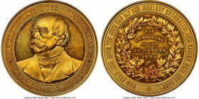 Prussia. Wilhelm II gilt-Bronze "Reconcillation" Medal 1894-Dated MS65 NGC, cf. Bennert-120 (silver). 50mm. By Durrich and W. Mayer. For the reconcili...