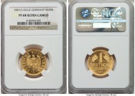 Federal Republic gold Proof Mark 2001-G PR68 Ultra Cameo NGC, Karlsruhe mint, KM203. Retirement of the mark currency. AGW 0.3858 oz. 

HID0980124201...