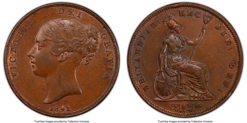 Victoria Penny 1841 MS63 Brown PCGS, KM739, S-3948. No Colon after REG variety. ...