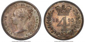 Victoria Prooflike 4 Pence 1853 PL65 PCGS, KM732. Mintage: 4,158. Overall gray toned with specks of red, gold and blue. 

HID09801242017

© 2020 H...
