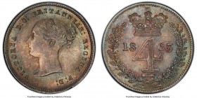Victoria Prooflike 4 Pence 1863 PL65 PCGS, KM732. Cartwheel luster barely visible beneath stormy shades of toning. 

HID09801242017

© 2020 Herita...
