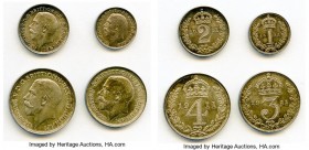 George V 4-Piece Uncertified Maundy Set 1911 UNC, 1) Penny, KM811. 11.0mm. 0.49gm 2) 2 Pence, KM812. 13.3mm. 0.96gm 3) 3 Pence, KM813. 16.0mm. 1.44gm ...