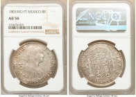 Charles IV 8 Reales 1801 Mo-FT AU50 NGC, Mexico City mint, KM109. 

HID09801242017

© 2020 Heritage Auctions | All Rights Reserved