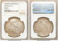 Ferdinand VII 8 Reales 1808 Mo-TH AU53 NGC, Mexico City mint, KM110. Peach and tan toned with lustrous surfaces. 

HID09801242017

© 2020 Heritage...