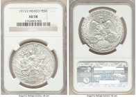 Estados Unidos "Caballito" Peso 1913/2 AU58 NGC, Mexico City mint, KM453. Overdate 1913/2, bright and lustrous with just a hint of rub commensurate wi...