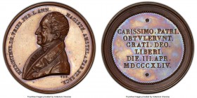 Hieronymus De Vries bronzed copper Specimen "50th Anniversary As Secretary of Amsterdam" Medal 1844 SP65 PCGS, 44mm. HIERONYMOUS DE VRIES L ANN MAGIST...