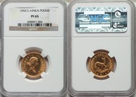 Elizabeth II gold Proof Pound 1953 PR65 NGC, South African mint, KM54. First year of type. AGW 0.2355 oz. 

HID09801242017

© 2020 Heritage Auctio...