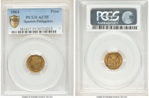 Spanish Colony. Isabel II gold Peso 1864 AU55 PCGS, Manilla mint, KM142. Orange toned with reflective surface. 

HID09801242017

© 2020 Heritage A...