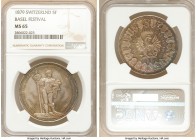Confederation "Basel Shooting Festival" 5 Francs 1879 MS65 NGC, KM-XS14, Richter-92a. Golden-brown with blue and rose toning. 

HID09801242017

© ...
