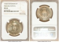 Confederation "Fribourg Shooting Festival" 5 Francs 1934-B MS66 NGC, Bern mint, KM-XS18. Sheathed in taupe-gray toning on prooflike fields. 

HID098...