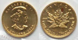 Elizabeth II 4-Piece Lot of Uncertified gold Bullion Issues, 1) Canada gold 5 Dollars (1/10 oz) 2006 - UNC, KM929 2) Canada gold 5 Dollars (1/10 oz) 2...