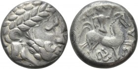 EASTERN EUROPE. Imitations of Philip II of Macedon (3rd-2nd centuries BC). Tetradrachm. "Triskeles" type. 

Obv: Stylized laureate head of Zeus righ...