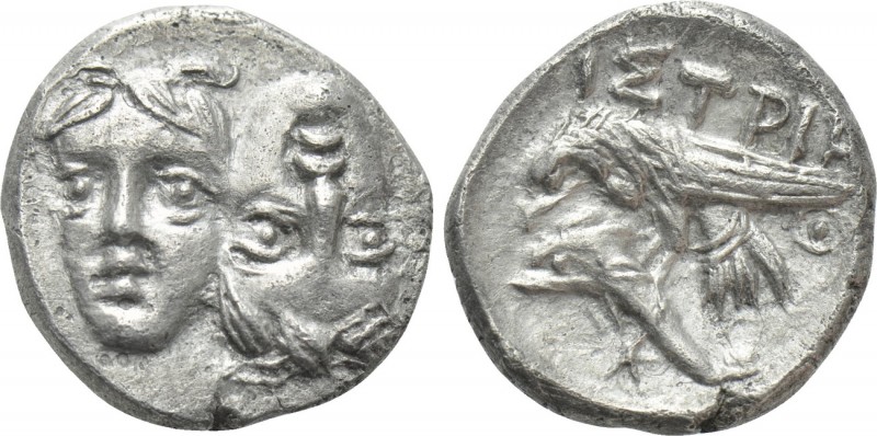 MOESIA. Istros. Trihemiobol (Circa 340/30-313 BC). 

Obv: Facing male heads, t...