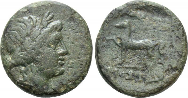 KINGS OF THRACE. Mostis (Circa 139/8-101/0 BC). Ae. 

Obv: Laureate head of Ap...