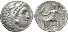KINGS OF MACEDON. Alexander III 'the Great' (336-323 BC). Drachm. Kolophon. 

Obv: Head of Herakles right, wearing lion skin.
Rev: AΛΕΞΑΝΔΡΟΥ. 
Ze...