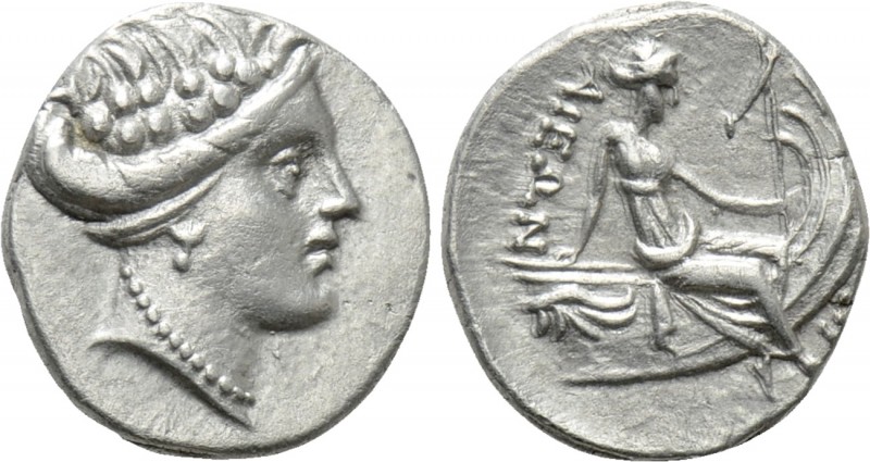 EUBOIA. Histiaia. Tetrobol (3rd-2nd centuries BC). 

Obv: Wreathed head of the...