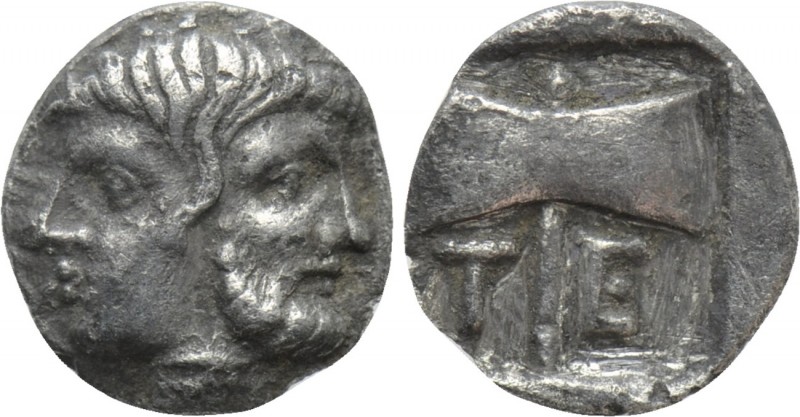 TROAS. Tenedos. Obol (Late 5th-early 4th centuries BC). 

Obv: Janiform head o...