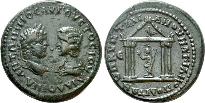MOESIA INFERIOR. Marcianopolis. Caracalla with Julia Domna (198-217). Ae Pentass...