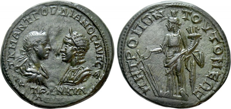MOESIA INFERIOR. Tomis. Gordian III, with Tranquillina (238-244). Ae. 

Obv: A...