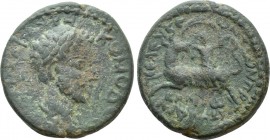 CILICIA. Seleucia ad Calycadnum. Commodus (177-192). Ae. 

Obv: ΑVΤ ΚΑΙ ΑVΡΗ ΚΟΜΟΔΟϹ. 
Laureate, draped and cuirassed bust right.
Rev: ϹЄΛЄΥΚЄⲰΝ Τ...