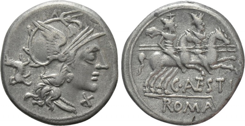 C. ANTESTIUS. Denarius (146 BC). Rome. 

Obv: Helmeted head of Roma right; X (...