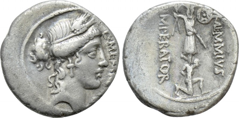 C. MEMMIUS C.F. Denarius (56 BC). Rome. 

Obv: C MEMMI C F. 
Head of Ceres ri...