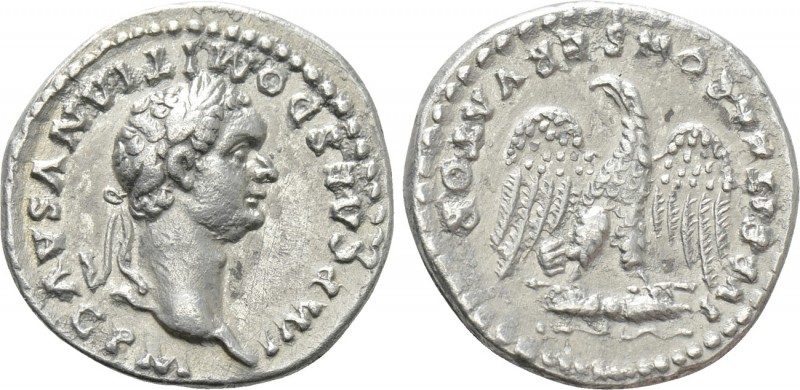 DOMITIAN (81-96). Denarius. Rome. 

Obv: IMP CAES DOMITIANVS AVG P M. 
Laurea...