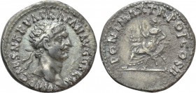 TRAJAN (98-117). Denarius. Rome. 

Obv: IMP CAES NERVA TRAIAN AVG GERM. 
Laureate head right.
Rev: PONT MAX TR POT COS II. 
Abundantia, holding s...