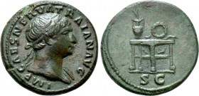 TRAJAN (98-117). Semis. Rome. 

Obv: IMP CAES NERVA TRAIAN AVG. 
Laureate bust right, slight drapery on far shoulder.
Rev: S C. 
Table with ampho...