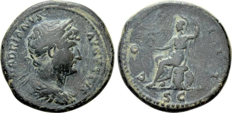 HADRIAN (117-138). As. Rome. 

Obv: HADRIANVS AVGVSTVS. 
Laureate, draped and...