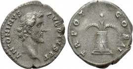 ANTONINUS PIUS (138-161). Denarius. Rome. 

Obv: ANTONINVS AVG PIVS P P. 
Bare head right.
Rev: TR POT COS II. 
Modius with poppy and two corn-ea...