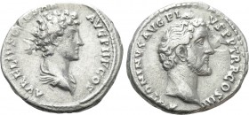 ANTONINUS PIUS with MARCUS AURELIUS as Caesar (138-161). Denarius. Rome. 

Obv: ANTONINVS AVG PIVS P P TR P COS III. 
Bare head of Antoninus Pius r...