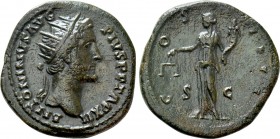 ANTONINUS PIUS (138-161). Dupondius. Rome. 

Obv: ANTONINVS AVG PIVS P P TR P XII. 
Radiate head right.
Rev: COS IIII / S - C. 
Aequitas standing...