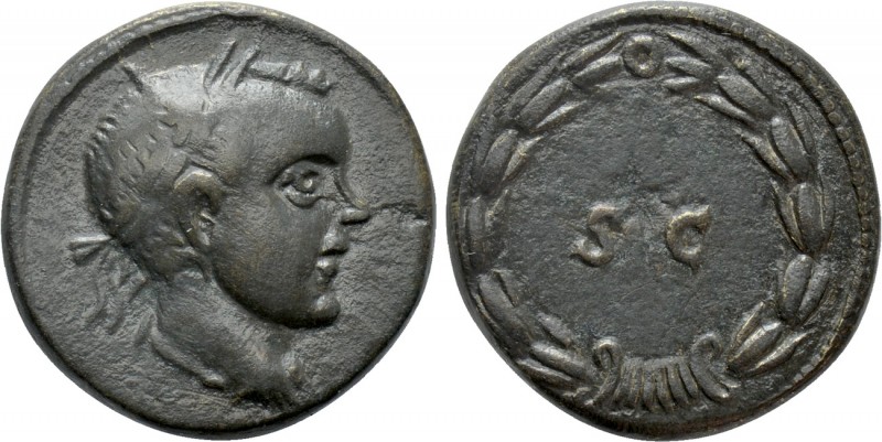 MARCUS AURELIUS (161-180). Quadrans. Anonymous.

Obv: Laureate and draped bust...