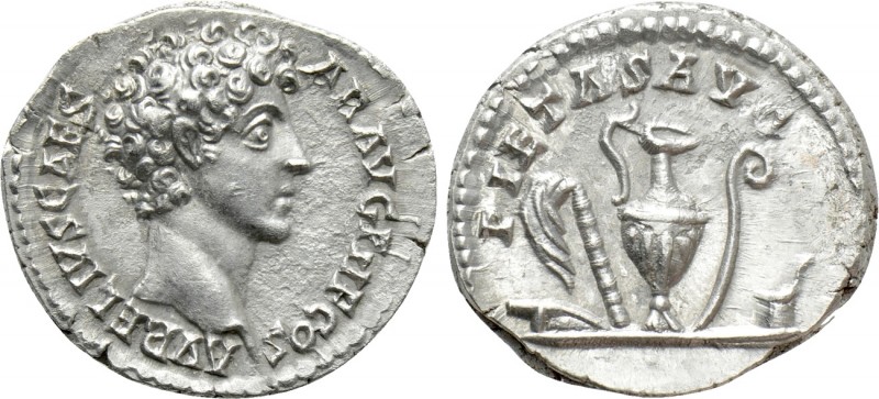 MARCUS AURELIUS (Caesar, 139-161). Denarius. Rome.

Obv: AVRELIVS CAESAR AVG P...