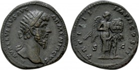 LUCIUS VERUS (161-169). Dupondius. Rome. 

Obv: L AVREL VERVS AVG ARMENICVS. 
Radiate head right.
Rev: TR P IIII IMP II COS II / S - C. 
Victory ...