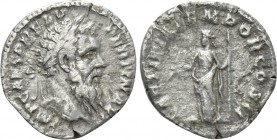 PERTINAX (193). Denarius. Rome. 

Obv: IMP CAES P HELV PERTIN AVG. 
Laureate head right.
Rev: LAETITIA TEMPOR COS II. 
Laetitia standing left, ho...